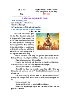 Bài tập cuối tuần Tiếng Việt lớp 5 Cánh diều Tuần 25