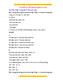 Giải Sgk Toán lớp 3 Bài 55: Ôn tập các số trong phạm vi 1000 (Chân trời sáng tạo)