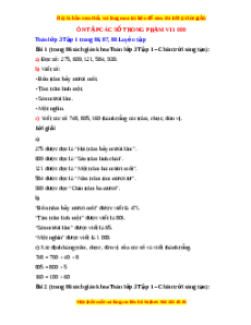 Giải Sgk Toán lớp 3 Bài 55: Ôn tập các số trong phạm vi 1000 (Chân trời sáng tạo)