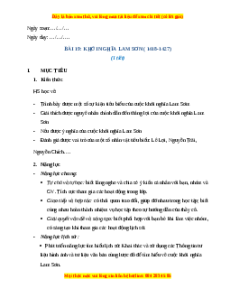 Giáo án Bài 19 Lịch sử 7 Chân trời sáng tạo: Khởi nghĩa Lam Sơn (phiên bản 2)