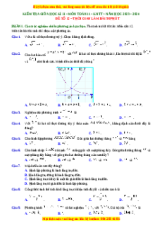 Đề thi giữa kì 2 Toán 11 Kết nối tri thức (theo cấu trúc đề minh họa 2025) Đề 12