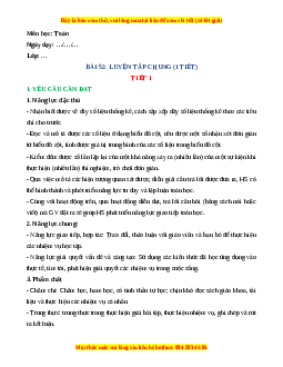 Giáo án Luyện tập chung Toán 4 Kết nối tri thức