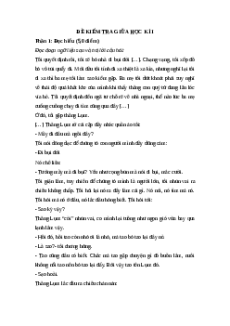 Đề thi giữa kì 1 Ngữ văn 12 Chân trời sáng tạo (Đề 4)