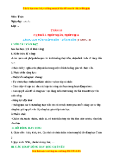 Giáo án Làm quen với phép nhân - dấu nhân Toán lớp 2 Cánh diều
