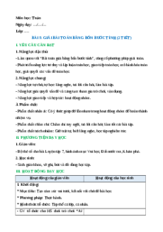 Giáo án Bài toán giải bằng bốn bước tính Toán lớp 5 Chân trời sáng tạo