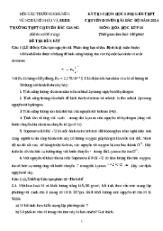 Đề thi HSG Hóa học 10 Trường THPT Chuyên Bắc Giang