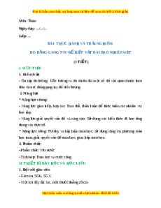 Giáo án Bài thực hành và trải nghiệm đo bằng gang tay để biết vật dài bao nhiêu mét Toán 2 Chân trời sáng tạo