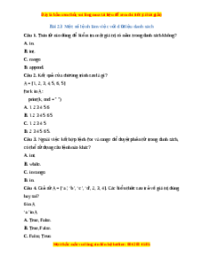 Trắc nghiệm Bài 23 Tin học 10 Kết nối tri thức: Một số lệnh làm việc với dữ liệu danh sách