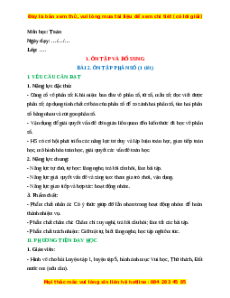 Giáo án Ôn tập phân số Toán lớp 5 Chân trời sáng tạo