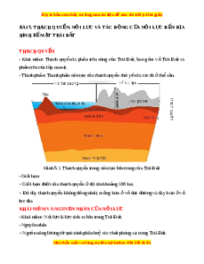 Lý thuyết Bài 5 Địa lí 10 Cánh diều: Thạch quyển. Nội lực và tác động của nội lực đến địa hình bề mặt Trái Đất
