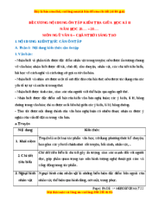 Đề cương ôn tập giữa kì 2 Ngữ văn 6 Chân trời sáng tạo
