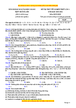 Đề thi thử tốt nghiệp Hóa học trường THPT Ngô Sĩ Liên - Bắc Giang lần 1 năm 2024