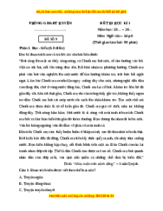 Đề thi cuối kì 1 Ngữ văn 6 Chân trời sáng tạo (đề 9)