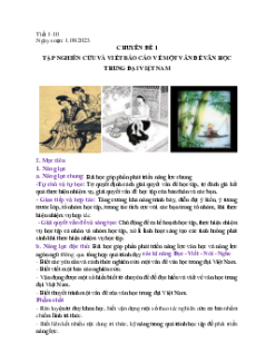 Giáo án Chuyên đề Ngữ văn 11 Kết nối tri thức