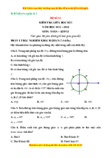 Đề thi giữa kì 1 Toán 11 Chân trời sáng tạo (đề 3)