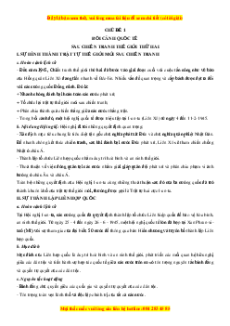 Bài tập trắc nghiệm chủ đề Lịch sử thế giới lớp 12