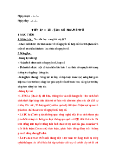 Giáo án NLS Toán 6 Kết nối tri thức Bài 10: Số nguyên tố