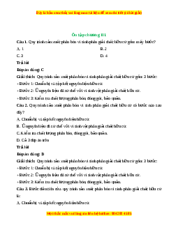 Trắc nghiệm tổng hợp Công nghệ 10 Chương 3