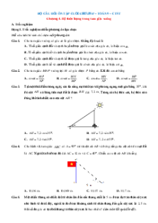 Bài tập ôn tập + Đề kiểm tra Toán 9 Chương 4 Chân trời sáng tạo