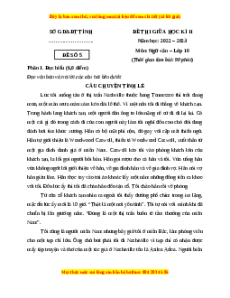 Đề thi giữa học kì 2 Ngữ Văn 10 Cánh diều có đáp án (Đề 5)