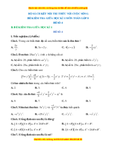 Đề thi giữa kì 1 Toán 8 Kết nối tri thức (Đề 4)
