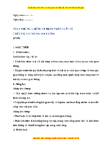 Giáo án GDQP 10 Bài 4 (Cánh diều): Phòng, chống vi phạm pháp luật về trật tự, an toàn giao thông