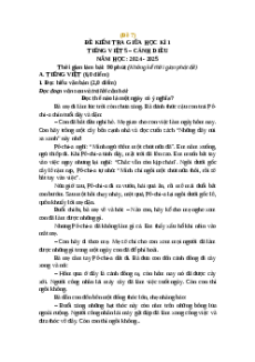Đề thi giữa kì 1 Tiếng Việt lớp 5 Cánh diều (Đề 7)