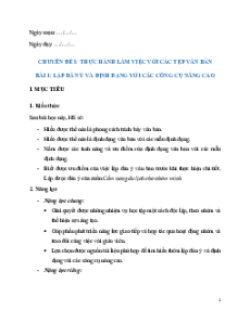 Giáo án chuyên đề Tin 10 Định hướng tin học ứng dụng Kết nối tri thức