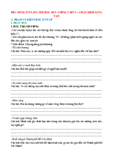 Đề cương ôn tập Cuối kì 1 Tiếng Việt lớp 5 Chân trời sáng tạo