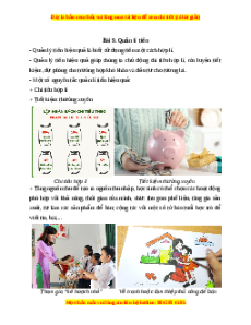Lý thuyết GDCD 7 Chân trời sáng tạo Bài 9: Quản lí tiền