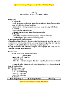 Giáo án Ứng dụng của nam châm Vật lí 9