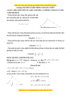 (Chuyên đề) Phương pháp giải Toán 9 Hình học (cơ bản, nâng cao)