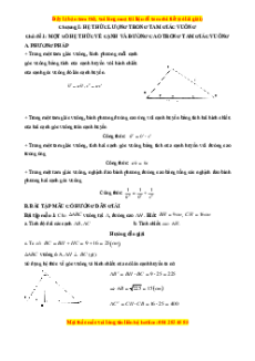 (Chuyên đề) Phương pháp giải Toán 9 Hình học (cơ bản, nâng cao)