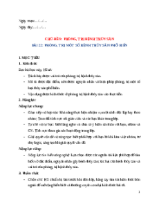 Giáo án Bài 22: Phòng, trị một số bệnh thuỷ sản phổ biến Công nghệ 12 Cánh diều