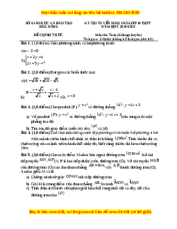 Đề thi vào 10 môn Toán tỉnh Đăk Nông năm 2020