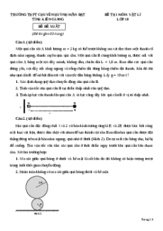 Đề thi HSG Vật Lí 10 Trường THPT Chuyên Huỳnh Mẫn Đạt - Kiên Giang