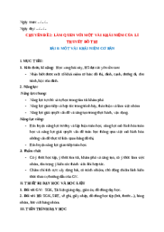 Giáo án chuyên đề Một vài khái niệm cơ bản Toán 11 Kết nối tri thức