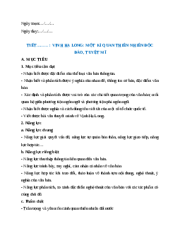 Giáo án Vịnh Hạ Long: một kì quan thiên nhiên độc đáo và tuyệt mĩ Ngữ Văn 9 Cánh diều