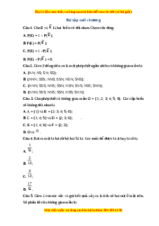 Bài tập trắc nghiệm tổng hợp Chương 9 Toán 10 Kết nối tri thức