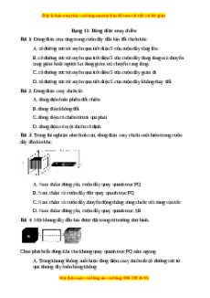 Trắc nghiệm Dòng điện xoay chiều Vật lí 9