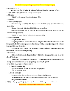 Giáo án Dự án 2 Công nghệ 8 Chân trời sáng tạo: Thiết kế và lắp ráp mô hình bồn rửa tay tự động