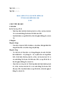 Giáo án Bài 8 Lịch sử 9 Cánh diều: Liên Xô và các nước Đông Âu từ năm 1945 đến năm 1991