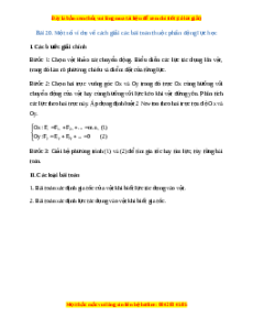 Lý thuyết Vật lý 10 Kết nối tri thức Bài 20: Một số ví dụ về cách giải các bài toán thuộc phần động lực học