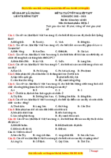Đề thi thử Địa lí Liên trường Hải Phòng  lần 1 năm 2023