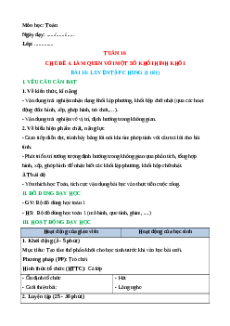 Giáo án Luyện tập chung Toán lớp 1 Kết nối tri thức