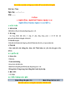 Giáo án Phép cộng trong phạm vi 10 Toán lớp 1 Cánh diều