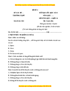 Đề thi giữa kì 2 Tin học 11 Cánh diều (Đề 3)