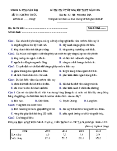 Đề thi thử tốt nghiệp Địa lí Sở Giáo dục Hòa Bình lần 2 năm 2024