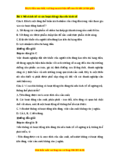 Trắc nghiệm KTPL 10 Bài 1 Chân trời sáng tạo: Nền kinh tế và các hoạt động kinh tế