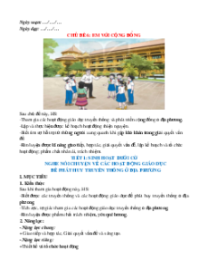 Giáo án Chủ đề 6: Em với cộng đồng